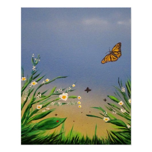 Affiche de décoration murale Papillon serein ciel (Devant)