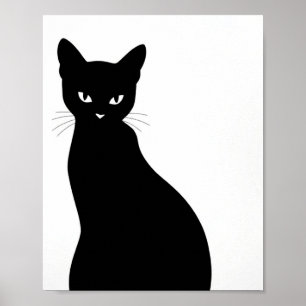 Affiche de décoration murale silhouette de chat no