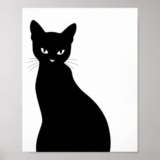 Affiche de décoration murale silhouette de chat no (Devant)