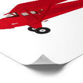 Affiche de décoration pour enfants avion vintage r (Coin)