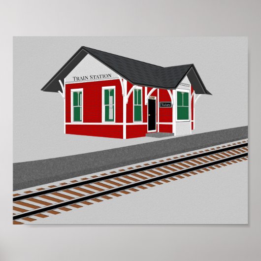 Affiche de décoration pour enfants de la gare ferr (Devant)