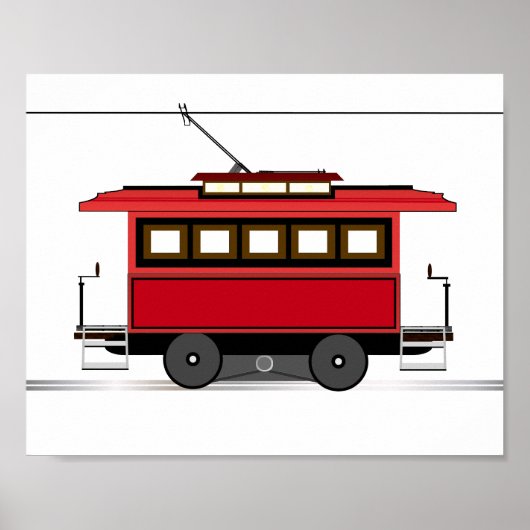 Affiche de décoration pour enfants Tramway Trolley (Devant)