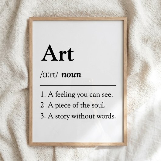 Affiche de définition de dictionnaire d'art person