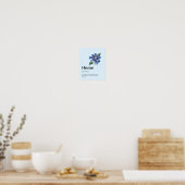 Affiche de définition de maison florale bleue Art (Cuisine)