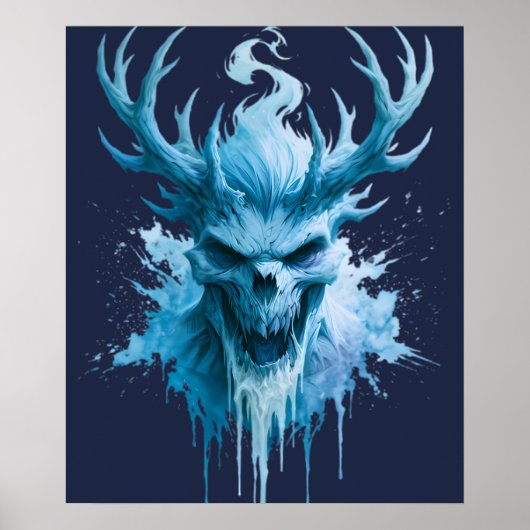 Affiche de démon de glace à l'aquarelle (Devant)