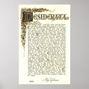 Affiche de DESIDERATA par Ehrmann maximum -
