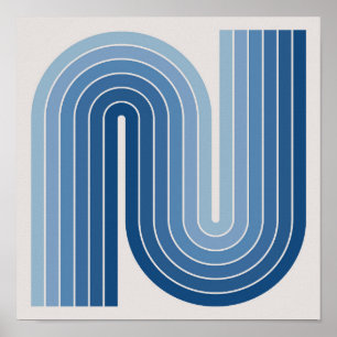 Affiche de design à double arche géométrique rétro