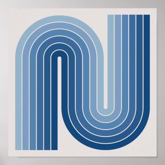 Affiche de design à double arche géométrique rétro (Devant)
