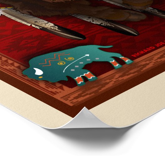 Affiche de design de Cratemade Native American Buf (Coin)