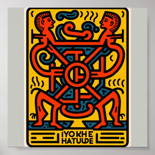 affiche de design égyptienne de style Keith Herlin (Devant)