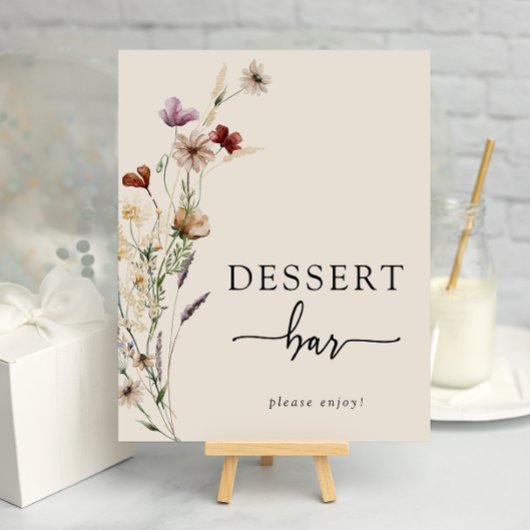 Affiche de dessert floral bohème