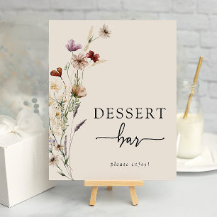 Affiche de dessert floral bohème