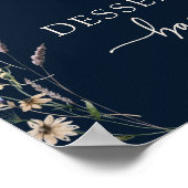 Affiche de dessert floral boho marine (Coin)