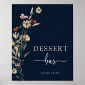 Affiche de dessert floral boho marine (Devant)