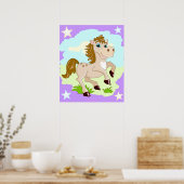 Affiche de dessin animé de cheval heureux (Cuisine)