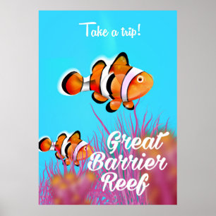 affiche de dessin animé de poisson clown de la Gra