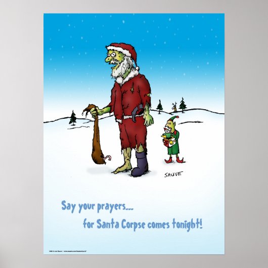 Affiche de dessin animé de zombie de corps de Sant (Devant)