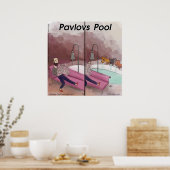 Affiche de dessin animé drôle de la piscine de Pav (Cuisine)