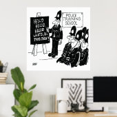 Affiche de dessin animé drôle de l'école de format (Bureau à domicile)