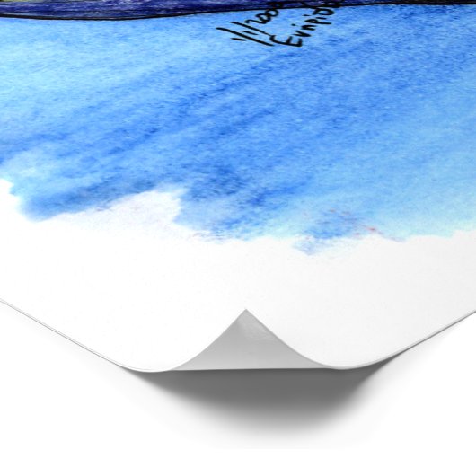 affiche de dessin de baleine à bosse (Coin)