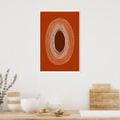 Affiche de dessin de ligne abstraite, forme ovale, (Cuisine)