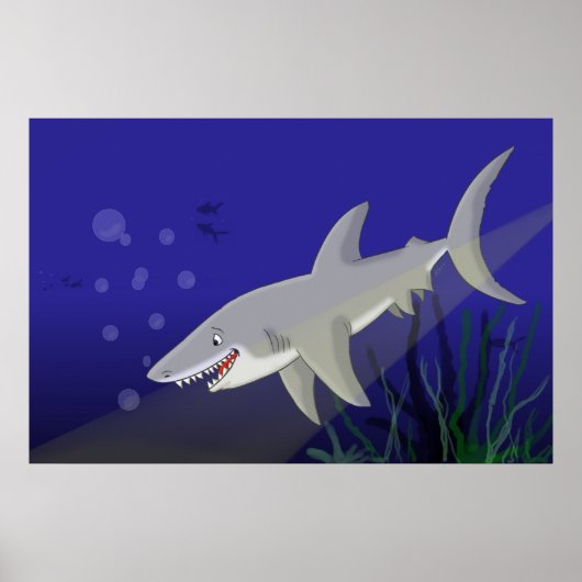 Affiche de dessin Great White Shark Imprimer (Devant)