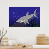 Affiche de dessin Great White Shark Imprimer (Cuisine)
