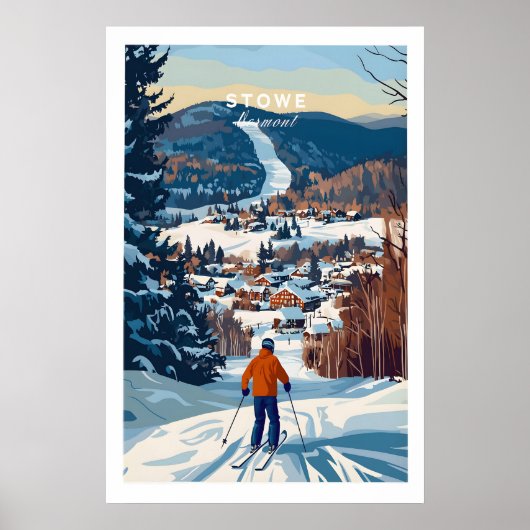Affiche de destination de ski au Vermont 1 (Devant)