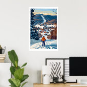 Affiche de destination de ski au Vermont 1 (Bureau à domicile)