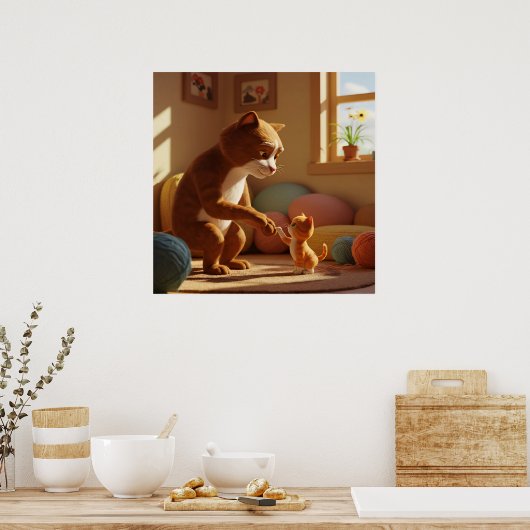 Affiche de deux chats (Cuisine)