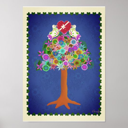 Affiche de deux tourterelles Doves 10x14 (Devant)