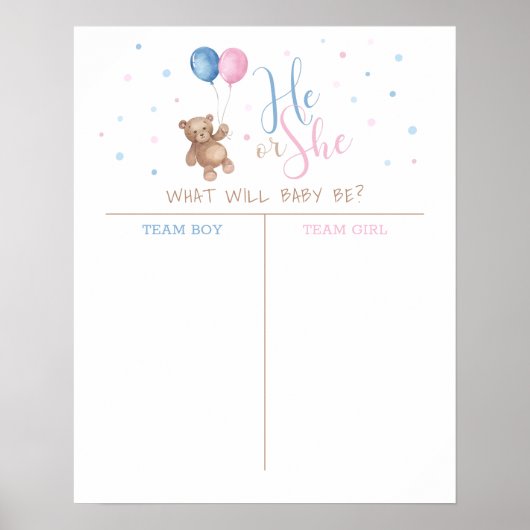 Affiche de devinette de révélation du sexe de bébé (Devant)