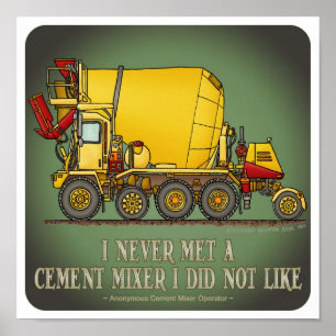 Affiche de devis de conducteur de camion de ciment