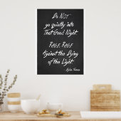 Affiche de devis inspirante - Dylan Thomas - Rage (Cuisine)