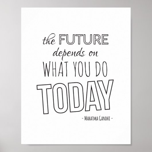 Affiche de devis inspirante L'avenir tendance blan (Devant)