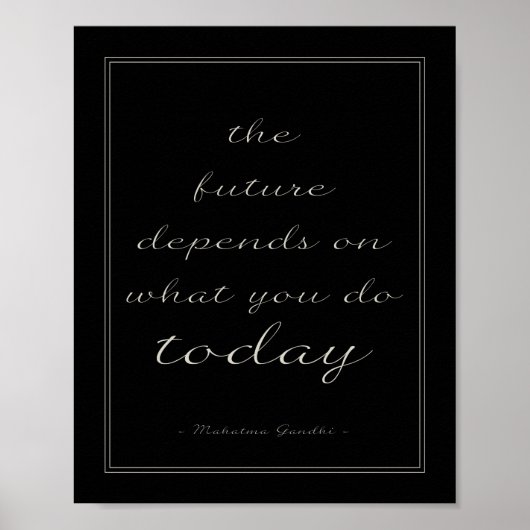 Affiche de devis inspirante Le futur script noir (Devant)
