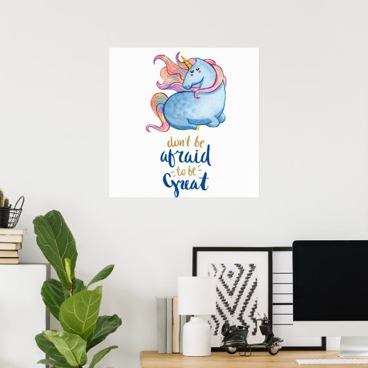 Affiche de devis Inspiration Unicorn Bleu (Bureau à domicile)