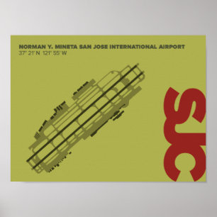 Affiche de diagramme de l'aéroport de San Jose