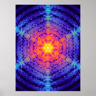 Affiche de diffraction hexagonale