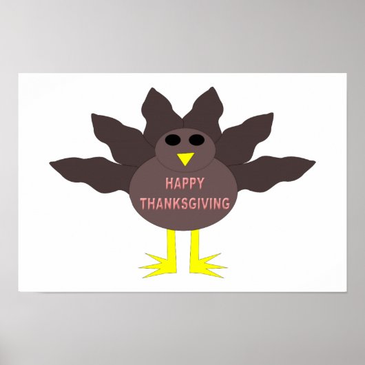 Affiche de dinde plumée de Thanksgiving (Devant)