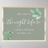 Affiche de dîner de répétition vert sauge (Devant)