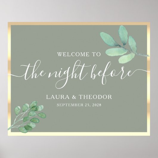 Affiche de dîner de répétition vert sauge (Devant)