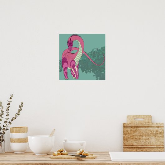 Affiche de dinosaure - Diplodocus lady (Cuisine)