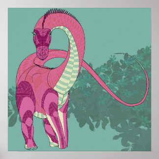 Affiche de dinosaure - Diplodocus lady