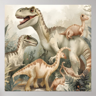 Affiche de dinosaure T-Rex Casseur de Mur Effrayan