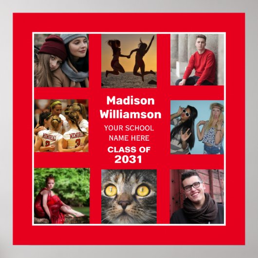 Affiche De Diplôme 8 Collage De Photos Classe De L (Devant)