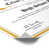 Affiche de diplôme de lycée replica - Mer dorée fa (Coin)