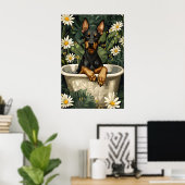 Affiche de Doberman Pinscher dans une baignoire, C (Bureau à domicile)
