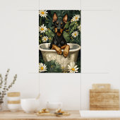 Affiche de Doberman Pinscher dans une baignoire, C (Cuisine)