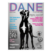 Affiche de Dogue Allemand pour vendeur de chiots  (Devant)